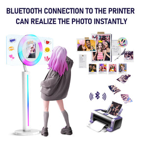 2023 Portable Ipad Photo Booth With Color Ring Led Light