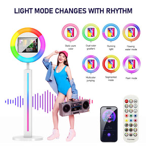 2023 Portable Ipad Photo Booth With Color Ring Led Light